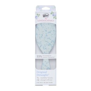 NIB LoveShackFancy Wet Original Detangler Round Brush in English Ivy Blue.